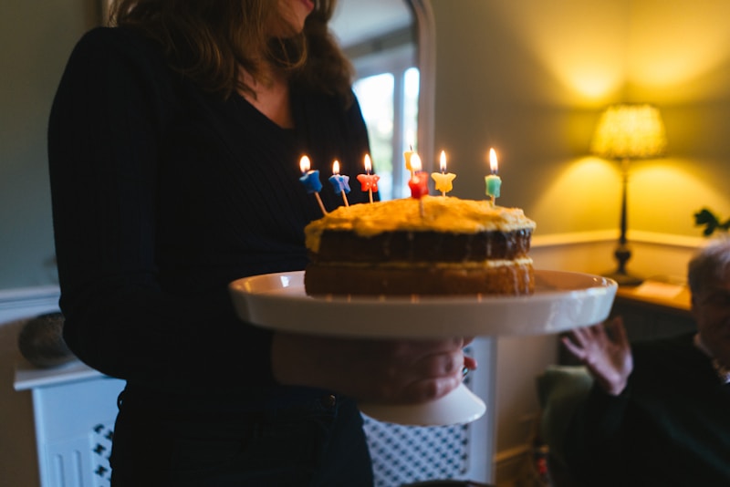 A birthday celebration with candles